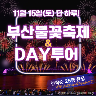 [11월 15일(토) 단 하루!] 부산불꽃축제&DAY투어